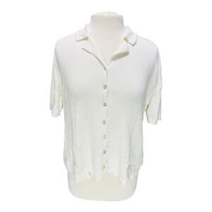 VTG Womens Classic Knit Short Sleeve Sweater Chevron Sz XL Coquette Preppy Twee